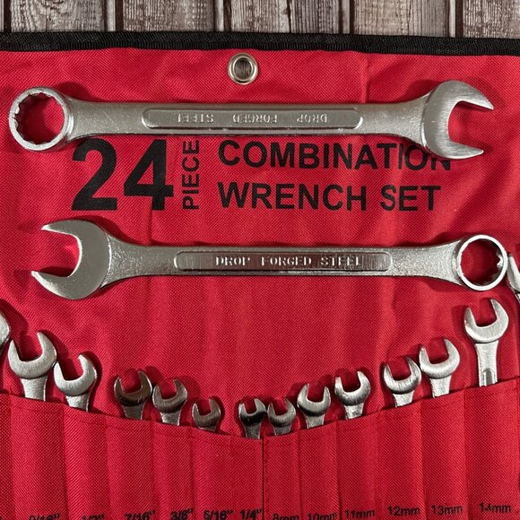 24-Piece Master Combination Wrench Set With Roll-up Storage Pouch SAE 1/4” to 1” - Picture 2 of 2